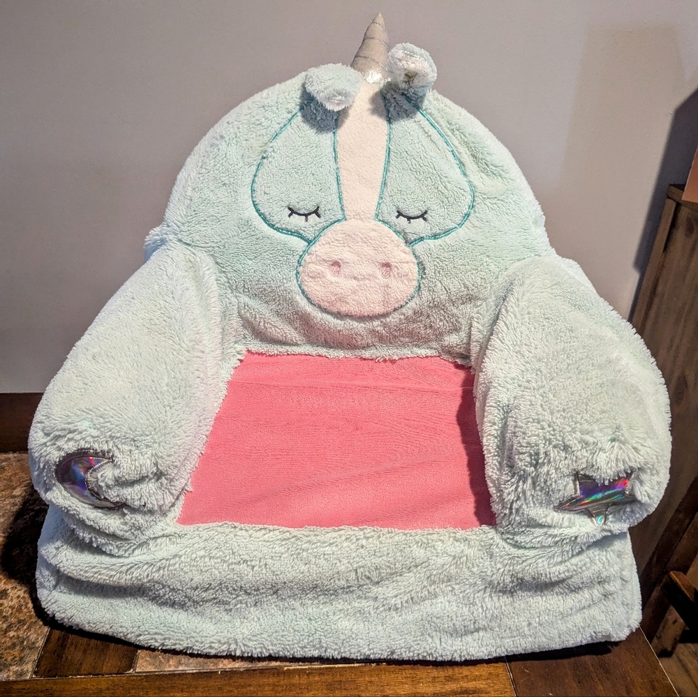 Unicorn Plush Kids Chair